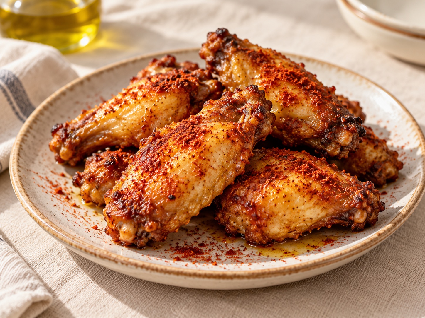 Alitas de pollo con pimentón en freidora de aire