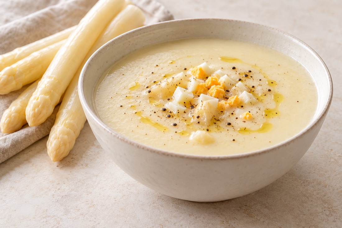 Crema fría de espárragos blancos