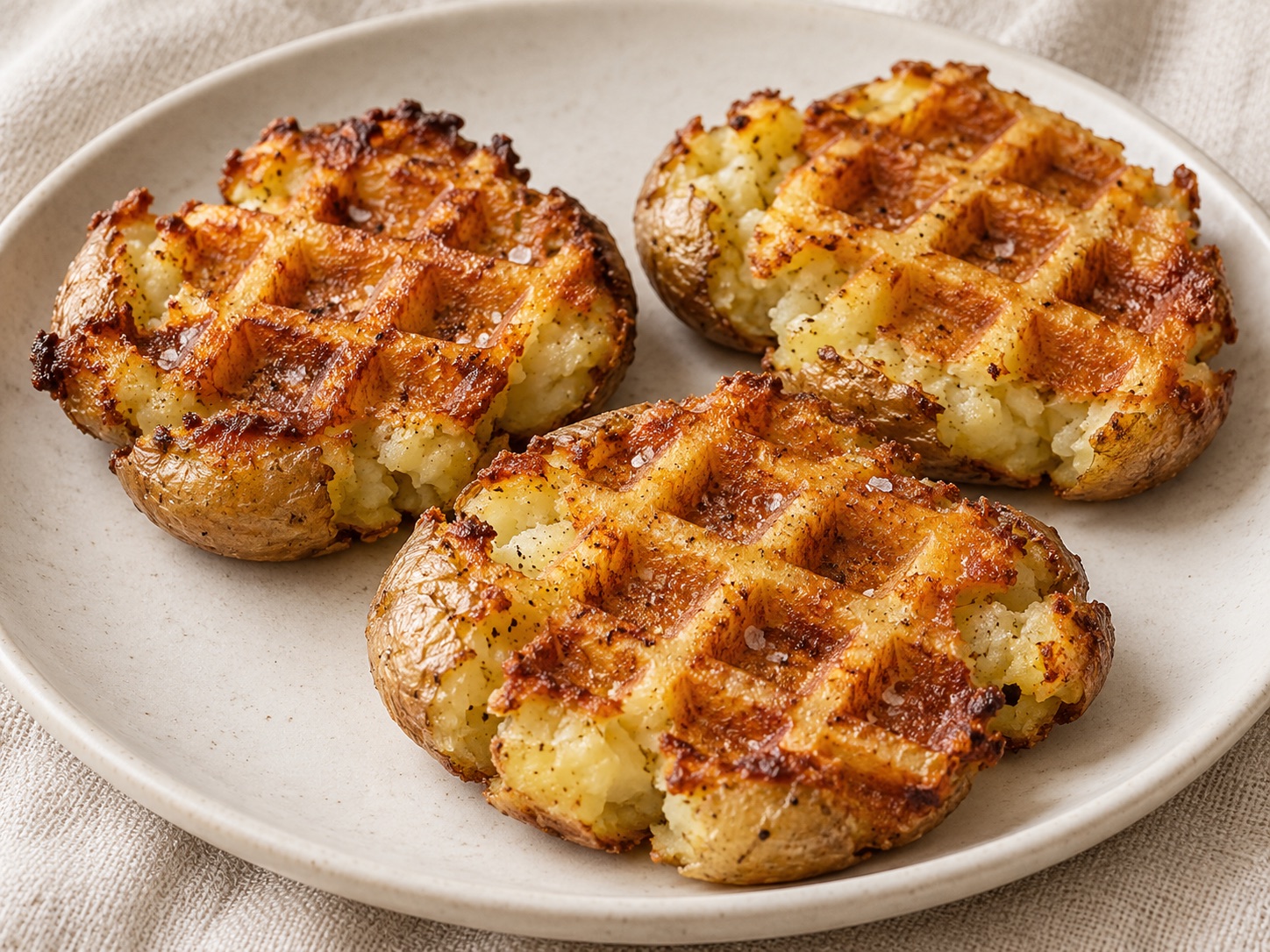 Waffles de patatitas en gofrera